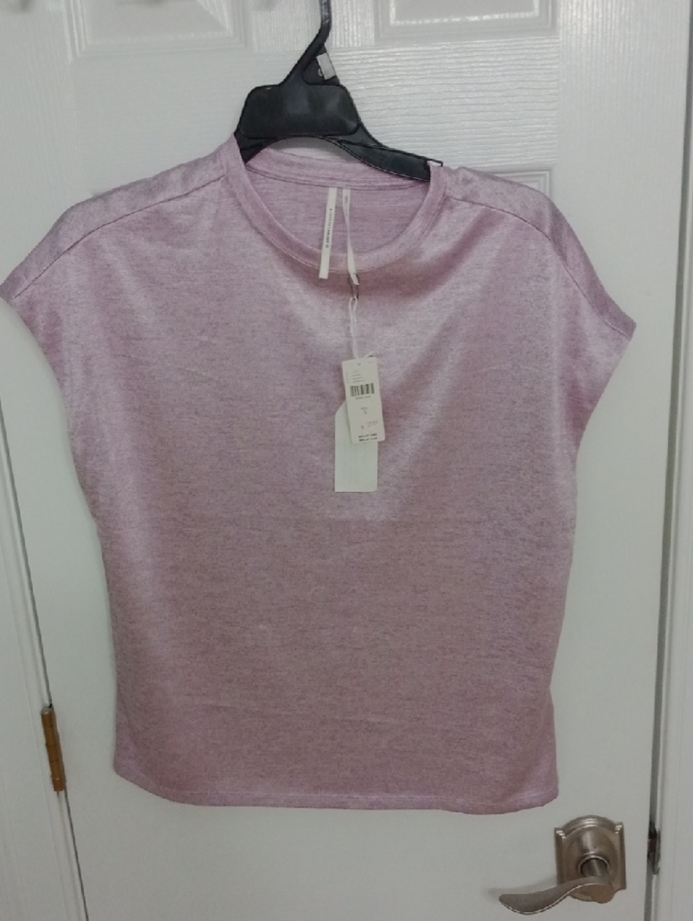 Anthropologie Heathered Light Mauve Short Sleeve Crew Tee New With Tags